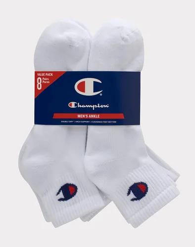 Vista 3 de Champion Calcetines para hombre, calcetines de tobillo, calcetines deportivos acolchados, paquete de 6 y 12 pares