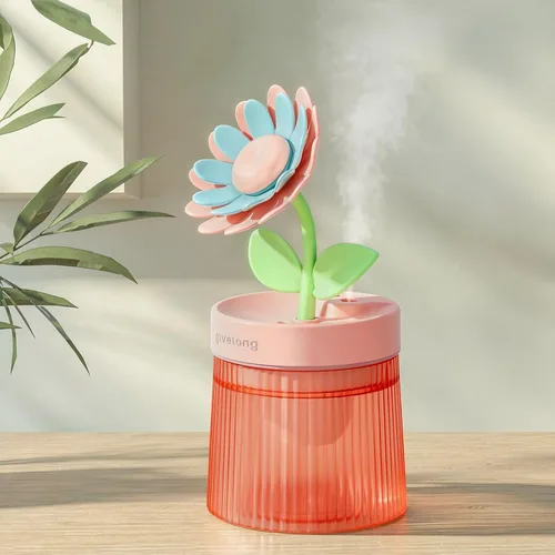 Vista 10 de Mini humidificador de flores bonitas, humidificadores de escritorio pequeños de niebla fría, humidificadores portátiles de escritorio personal USB