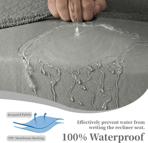 Vista 4 de Fundas 100% impermeables para sofá reclinable seccional, fundas para sofá reclinable en forma de L, funda para sofá seccional de esquina