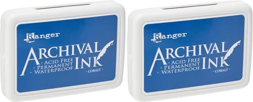 Vista 4 de Ranger Archival Ink AIP31444 - Almohadilla de tinta Cobalt Archival Dye Permanente Impermeable Ranger, Multicolor