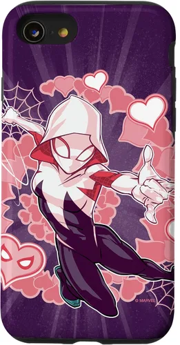 Vista 18 de Marvel Spider-Man Into The Spider-Verse Gwen Stacy Hearts - Carcasa para iPhone 17
