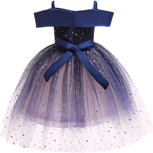 Vista 2 de Vestidos de princesa para niñas, vestidos de niña de las flores para vestidos de fiesta de boda, vestidos de fiesta para niñas de 2 a 10 años