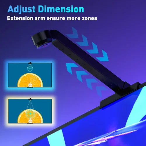 Vista 2 de MIHEAL Retroiluminación LED para TV con sensor AR, tira de luces RGB de 12.4 pies para PC de 32 a 60 pulgadas, TV y monitor, luces de TV