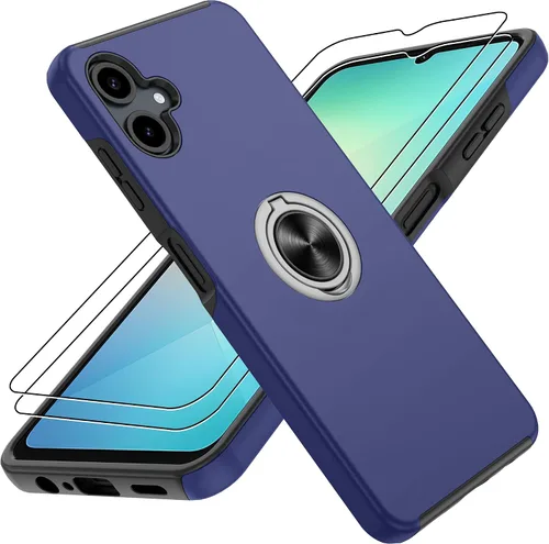 Vista 13 de Gritup - Funda para Galaxy A05S con protector de pantalla HD×2, funda protectora para teléfono a prueba de golpes con soporte magnético de anillo