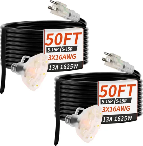 Vista 15 de PlugSaf - Cable de extensión para exteriores de 6 pies, 16/3 con múltiples