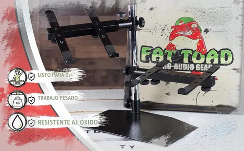 Vista 8 de Fat Toad Soporte Doble para Laptop DJ (Edición PRO de Mesa) – Estante Portátil de 2 Niveles para Equipo de PC con Monturas de Soporte