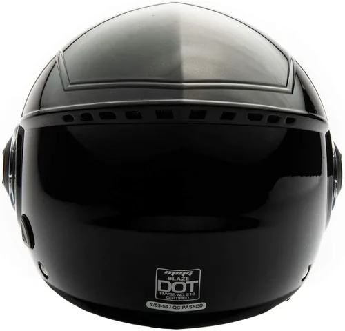 Vista 4 de Casco con cara descubierta para motocicleta Scooter, con visor DOT práctico que se puede levantar, XL, Negro (Shiny Black)