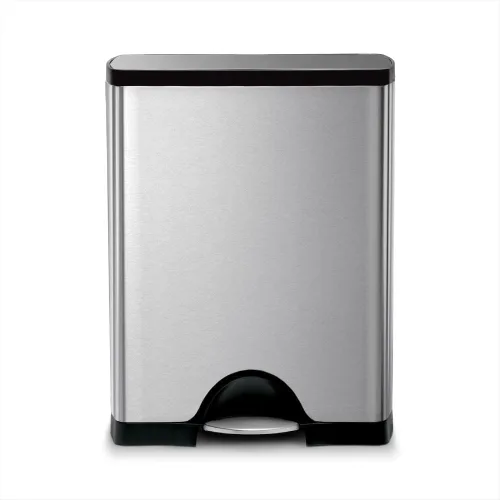 Vista 9 de Simplehuman - Cubo de basura rectangular para cocina de 38 litros / 10 galones, con pedal, de acero inoxidable cepillado