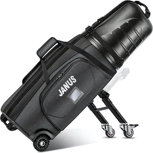 Vista 8 de JANUS Golf Travel Bag Hard Case with Foldable Support Legs, Hands-Free Golf Club Travel Bag with 360° Spinner Wheels, ABS Hard Shell, Foldable