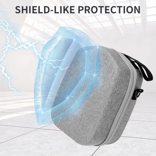 Vista 4 de Funda de transporte rígida para MetaOculus Quest 2 BasicElite Version VR Cable de auriculares y controles táctiles, accesorios todo en uno, diseño