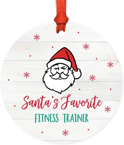 Vista 12 de Andaz Press Adorno redondo de metal de Papá Noel, regalo de broma, masajista favorito de Santa, 1 paquete, ideas de regalo de elefante blanco X-Mas