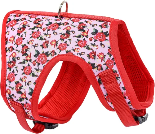 Vista 28 de Mile High Life Arnés para perro, chaleco floral de malla de aire para perros y gatos pequeños de 20 libras, fácil de poner, cierre fácil ajustable