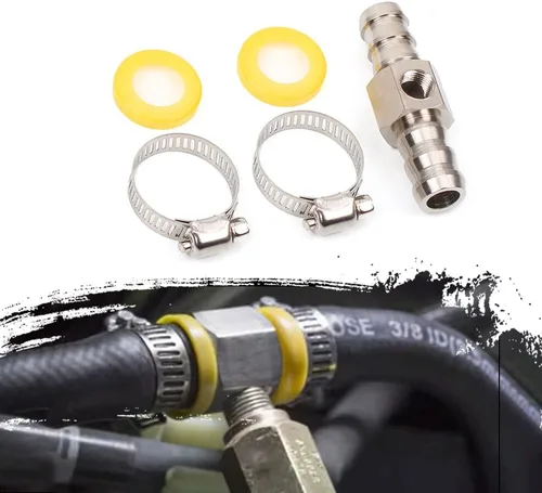 Vista 8 de BARTOO 1/2 "línea de combustible presión de combustible con púas bloqueo T adaptador incluye abrazaderas