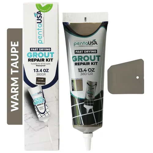 Vista 9 de PentaUSA Kit de reparación de lechada para azulejos, lechada lijada acrílica premezclada, relleno de lechada resistente al agua para baño, ducha