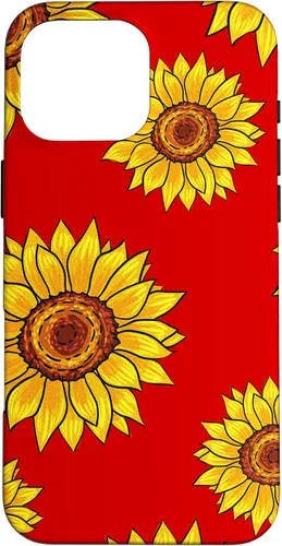 Vista 19 de Patrón de girasol en rojo vintage floral flor mujeres regalo caso para iPhone 17