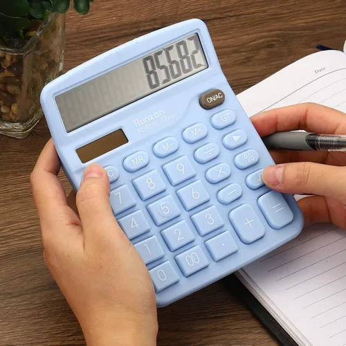 Vista 6 de PATIKIL Calculadora de escritorio, pantalla LCD grande de 12 dígitos, calculadora electrónica, batería solar, doble potencia, para escritorio