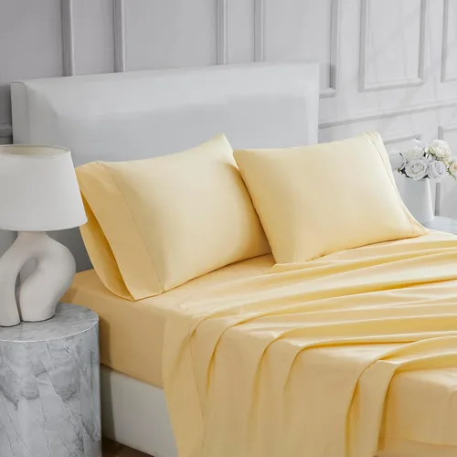 Vista 8 de Linen Closet Juego de sábanas tamaño individual – 100% algodón natural percal, juego de sábanas de cama individual de 3 piezas refrescante