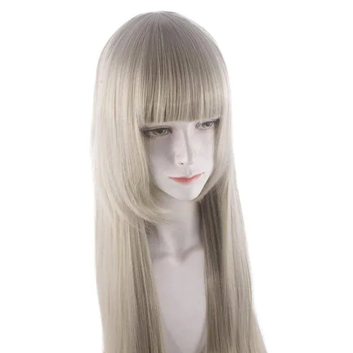 Vista 5 de LCNING Pelucas de cosplay de anime Kakegurui Momobami Ririka, pelucas de fiesta + gorro de peluca