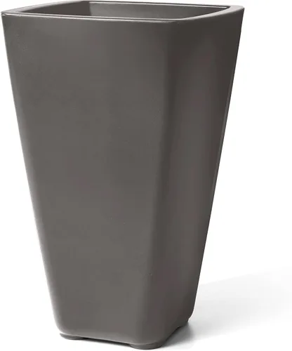 Vista 7 de Step2 Bridgeview - Maceta cuadrada alta, hormigón, maceta grande para uso en exteriores e interiores, diseño sin mantenimiento, maceta ideal