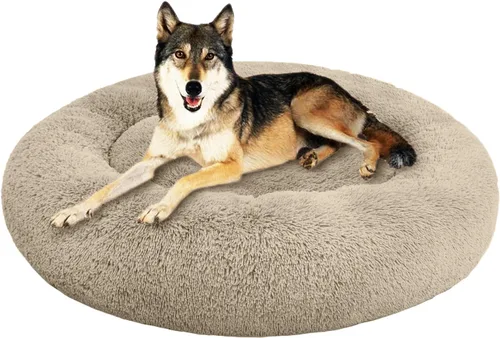 Vista 10 de SAVFOX Camas de felpa calmantes para perros, cama de perro dona para perros pequeños, medianos, grandes y extragrandes, cama cómoda para perros