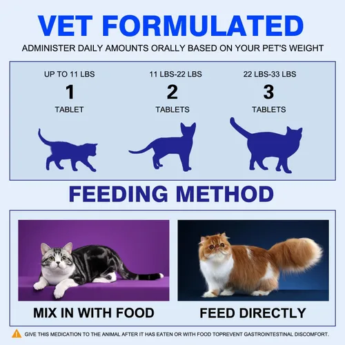 Vista 2 de Probiootic Digestive & Gut Health - Tabletas masticables para gatos, 60 unidades, suplemento natural