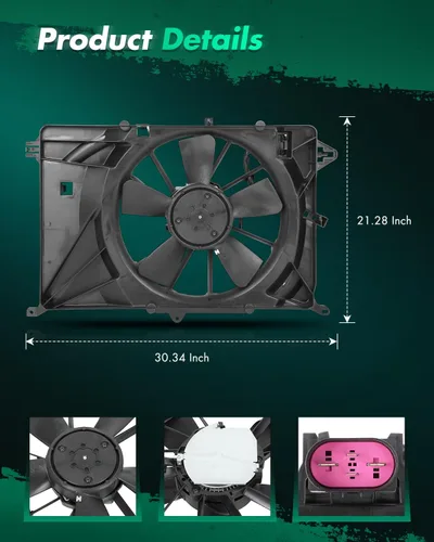 Vista 2 de SCITOO 624520 Ventilador de Enfriamiento de Radiador Compatible para 2017-2021 para Jeep para Compass 2017-2021 for Jeep for Compass Cooling Fan