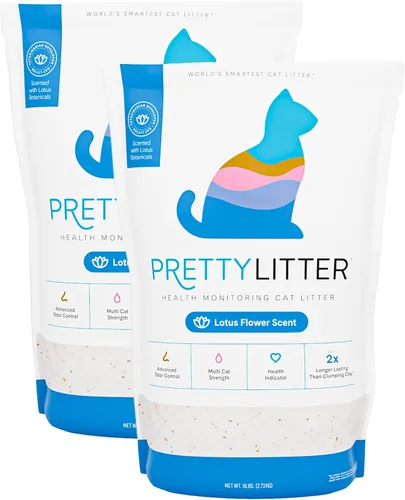 Vista 10 de PrettyLitter - Arena para gatos con monitoreo de la salud (aloe tranquilo, no aglutinante), ligera y de bajo seguimiento, cristales de gel de sílice