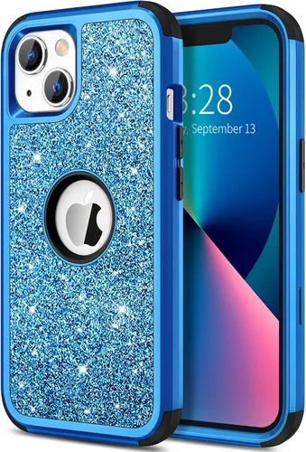 Vista 16 de Hython Funda para iPhone 13 Funda con Purpurina, Bonita Cubierta Brillante Resplandeciente con Brillo, Resistente 3 en 1 Híbrida de PC Duro TPU