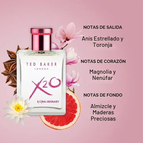 Vista 6 de Ted Baker X20 Extraordinary Her Eau de Toilette, Fruity Floral, 3.38 fl oz