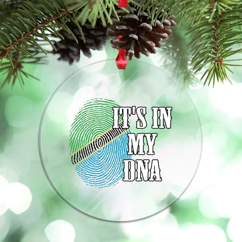 Vista 11 de Adorno de Navidad personalizado del Reino Unido 2023 It's in My DNA, adorno de huellas dactilares para decoración de árbol de Navidad, recuerdo
