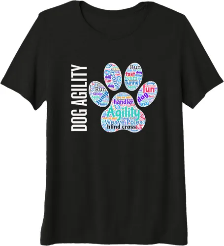 Vista 5 de Fun Dog Agility - Camisa de agilidad para perro, diseño de nube, forma de pata, Negro, S