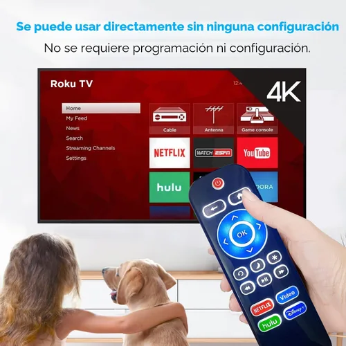 Vista 5 de Control remoto retroiluminado de repuesto para TCL/Hisense/Sharp/Philips/Onn/Element/Insignia/Westinghouse Roku TV (no para Roku Stick o Box)