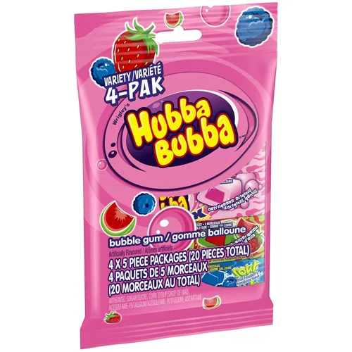 Vista 3 de Hubba Bubba Bubblegum, Variedad 4 PAK, {Importado de Canadá}