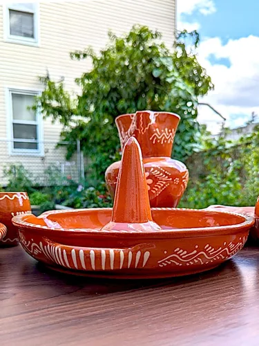 Vista 4 de Cerámica portuguesa Glaseada Terracota Arcilla Pollo Asador