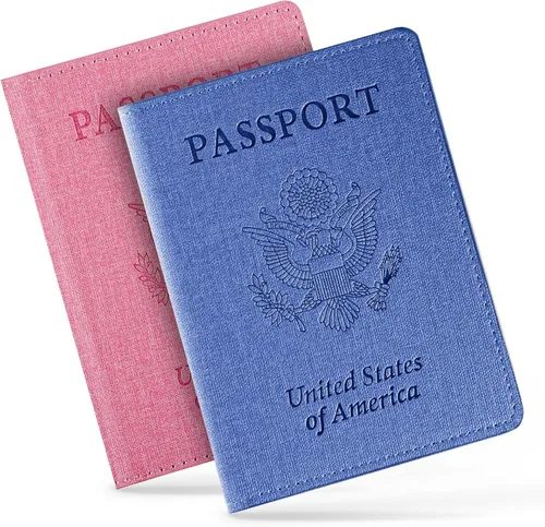 Vista 15 de Funda para pasaporte de vacunación, Azul 2PK