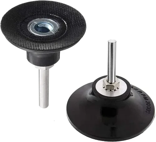 Vista 2 de Soporte de almohadilla de disco con bloqueo de rollo (vástago de 1/4 pulgadas), mandril de pulido de lijado de cambio rápido, accesorios