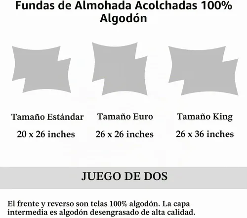 Vista 7 de WINLIFE Funda de almohada acolchada 100% algodón con estampado floral tamaño estándar (azul bebé)