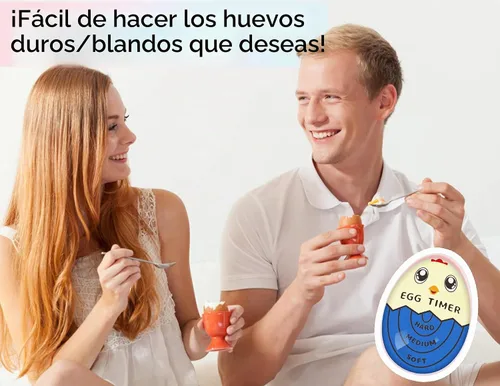 Vista 5 de Lasubst Temporizador de huevos para hervir huevos que cambia de color cuando termina, azul