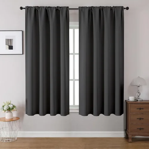 Vista 16 de CUCRAF Cortinas opacas de 45 pulgadas de largo, juego de 2 paneles para dormitorio, bolsillo para cortinero, cortinas de oscurecimiento