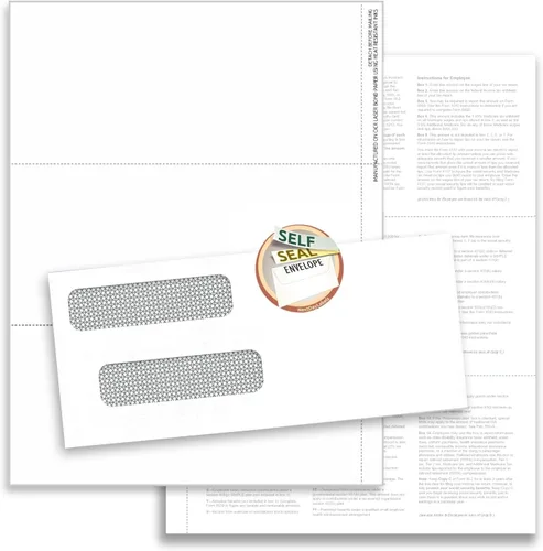 Vista 7 de NextDayLabels - Sobres, diseñados para adaptarse a formularios de impuestos de empleados W-2 3-Up, formato horizontal (paquete de 100 sobres)