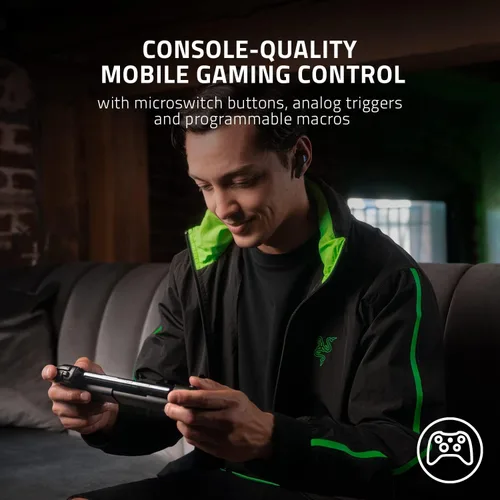 Vista 2 de Razer Kishi V2 Mobile Gaming Controller for Android: Console Quality Controls - Universal Fit - Stream PC, Touch Screen Android Games - Customizable