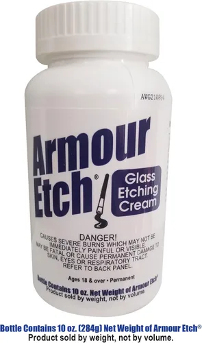 Vista 9 de Armour Etch - Paquete de crema para grabado de vidrio de 10 onzas