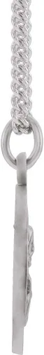 Vista 2 de Collar de cadena con dije escapular redondo de plata de ley 925 de 0.591in (0.591in), Plata