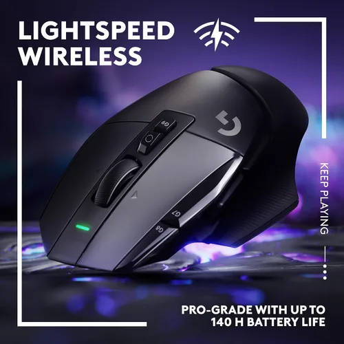 Vista 3 de Logitech G 502 X Lightspeed - Mouse inalámbrico para juegos + alfombrilla de mouse de carga inalámbrica Powerplay 2, color negro