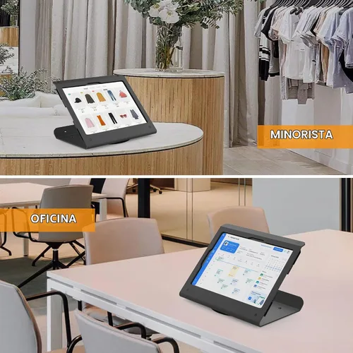 Vista 2 de Soporte para tablet POS, soporte de quiosco de acero resistente con base giratoria de 360°, antirrobo, compatible con iPad 10 de 10.9 pulgadas, Pro