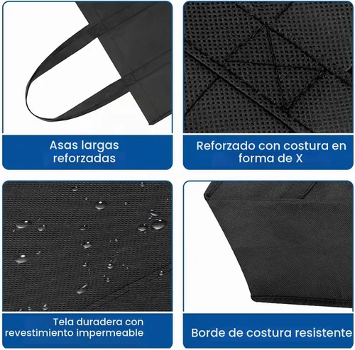Vista 7 de Bolsas de compras reutilizables para comestibles, paquete de 10 bolsas grandes plegables a granel