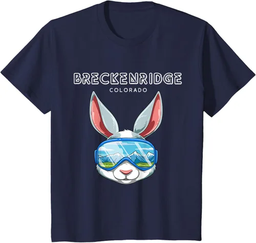 Vista 76 de Breckenridge Colorado USA - Camiseta de esquí y snowboard de conejo, Negro, S