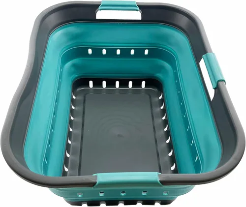Vista 10 de SAMMART Cesta de lavandería de plástico plegable de 42L (11 galones) - Contenedor/Organizador de almacenamiento plegable emergente - Cesta/Canasta