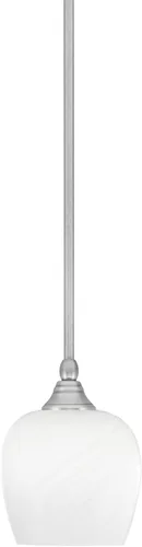 Vista 201 de Toltec Lighting Tallo Colgado Mini colgante, acabado de cobre negro, 3.5" cuadrado humo burbuja vidrio