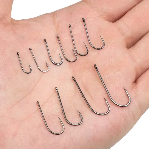 Vista 6 de DONQL Ganchos para cebo, 600 ganchos de pesca de doble púas 3#-12#, kit de anzuelos de pesca con mosca, accesorios de pesca con mosca, ganchos